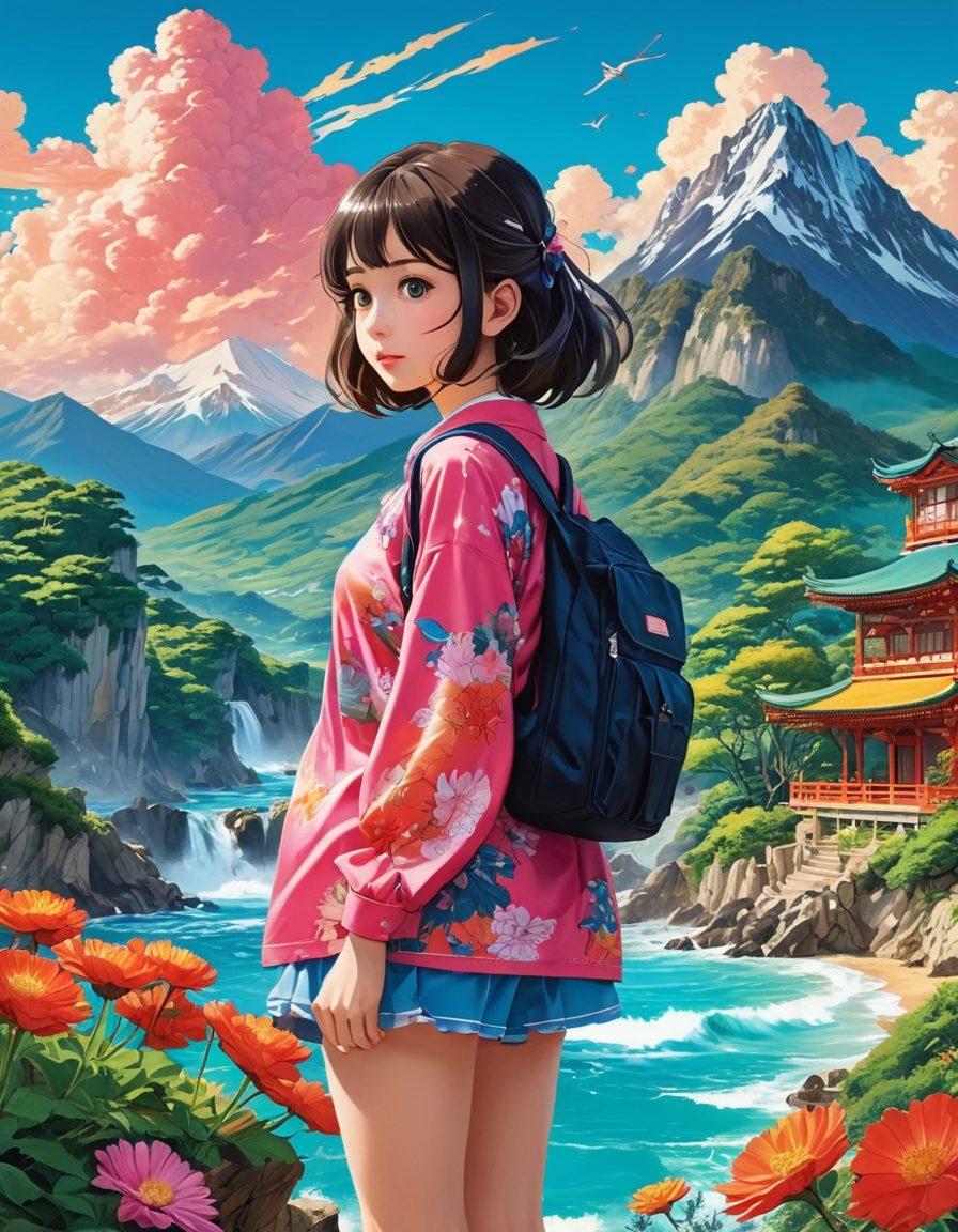 A vibrant collage of anime characters and iconic manga scenes, showcasing a mix of playful and seductive themes. Incorporate elements like colorful comic book panels, subtle hints of adult content, and a backdrop of a dreamy fantasy landscape. The characters should express a range of emotions, from joy to intrigue, inviting viewers to explore. The art style should blend super-realistic details with a whimsical flair. bright colors. vibrant textures. manga-inspired.